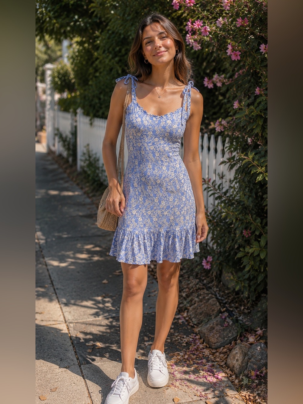 NWT PRIV Floral Blue & White Maxi Dress